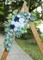 Artificial Dusty Blue Wedding Arch Flower Swags Set of 2, White Floral Garland Decorations for Ceremony Arch, Welcome Sign, Reception Backdrop, Bridal Shower, Engagement and Event Decor